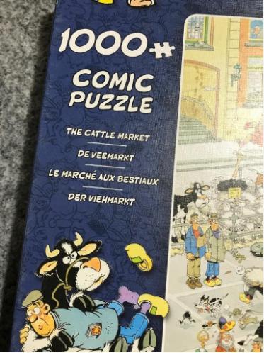 Jan van Haasteren puzzel 1000 stukjes “de veemarkt”, Ophalen, 500 t/m 1500 stukjes, Zo goed als nieuw, Legpuzzel