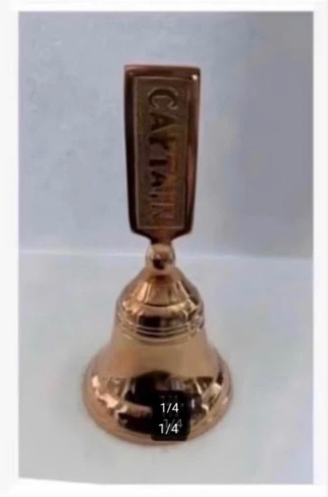 Brocante Captain’s bel, koper messing, 16 cm, Ophalen of Verzenden