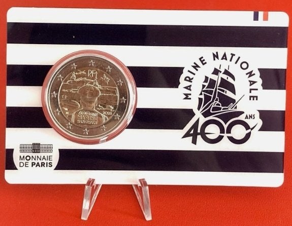 Frankrijk 2 euro 2026 BU COINCARD 400 jaar Marine, Verzenden, Frankrijk, 2 euro