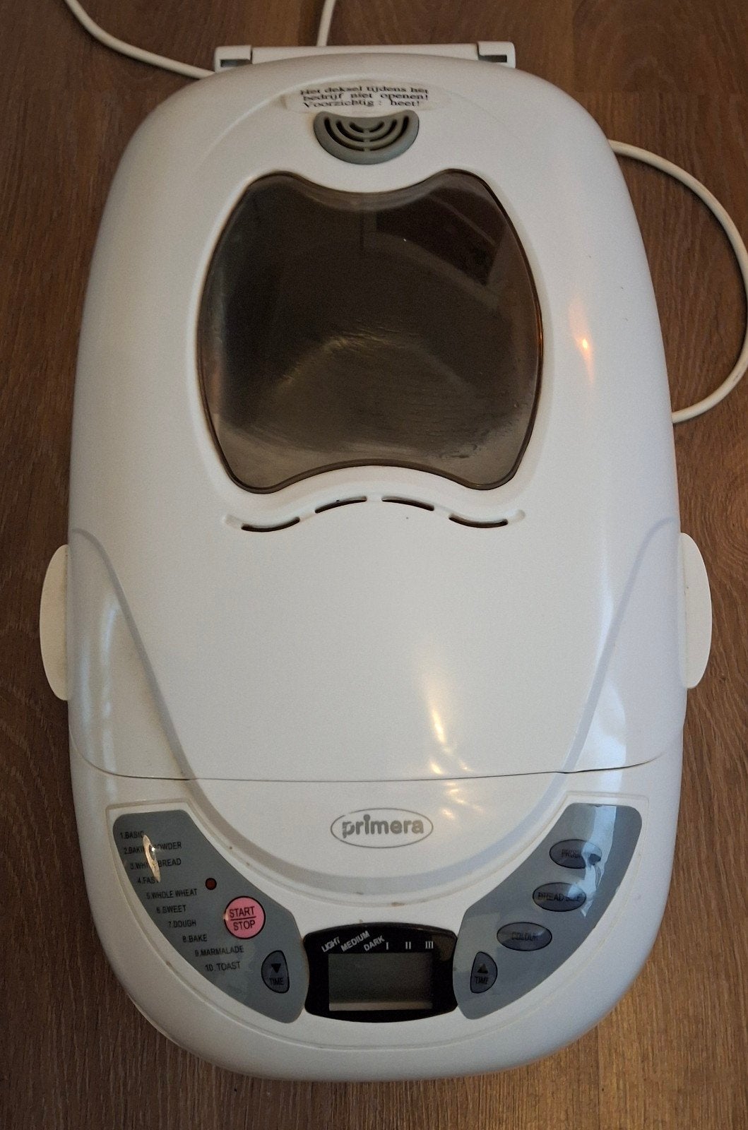 Broodbakmachine Primera EBB 010 - Wit, Met timer, Gebruikt, Kijkvenster, 800 tot 1200 gram deeg