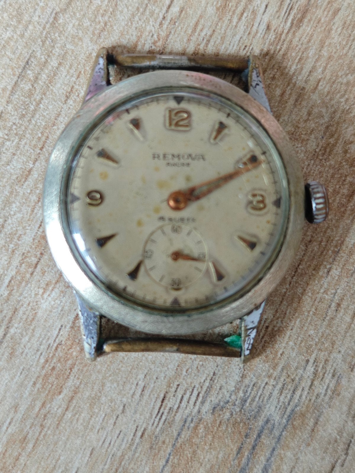 Vintage Remova Ancre 15 Rubis Polshorloge Jaren '50, Overige merken, Staal, Polshorloge, 1930 tot 1960