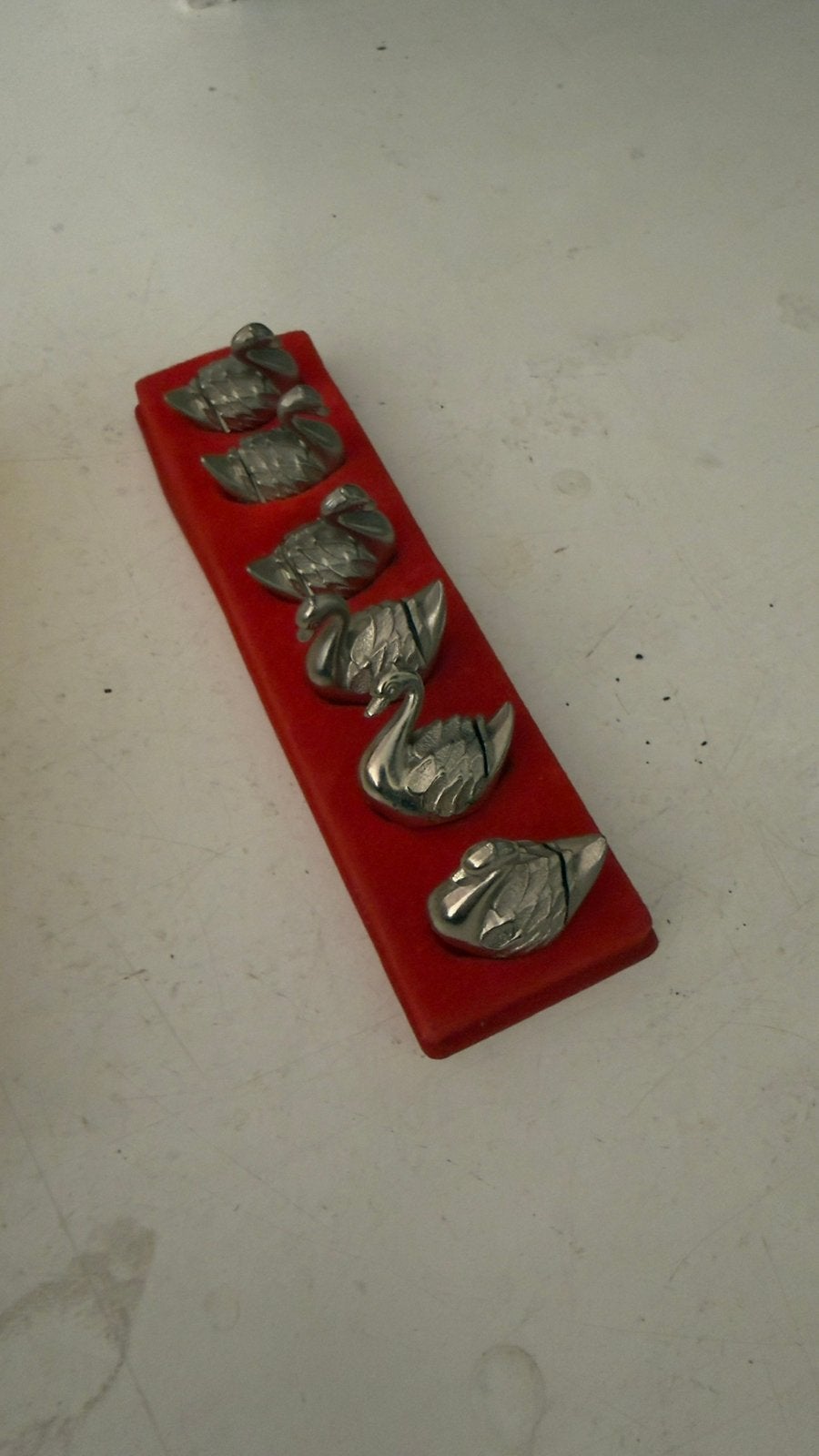 Antiek Vintage verzilverde Franse zwanen naamkaartjes, Antiek en Kunst, Ophalen of Verzenden, Zilver