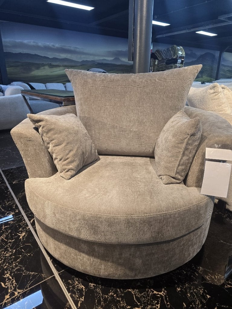 Luxe draaifauteuil – supercomfortabel – moderne ronde vorm, Ophalen, Nieuw, Stof, 125 cm of meer