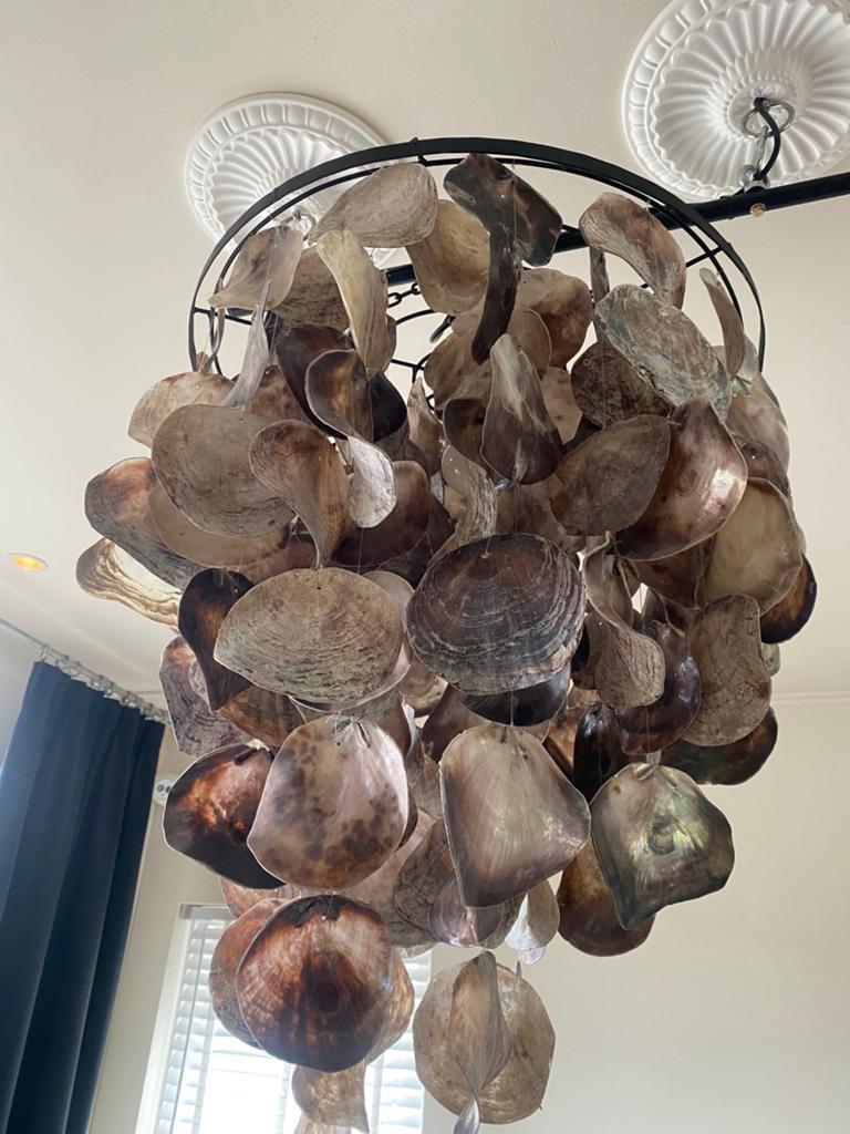 Oesterschelp lamp, Huis en Inrichting, Overige materialen, 50 tot 75 cm, Nieuw, Ophalen of Verzenden