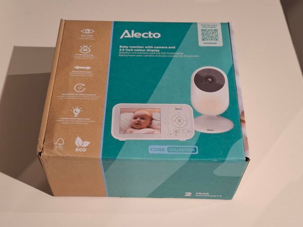 Alecto Babyfoon Beeld - DVM2028 - 2,8 Inch - Wit, Ophalen, Nieuw, 100 tot 250 meter, Camera