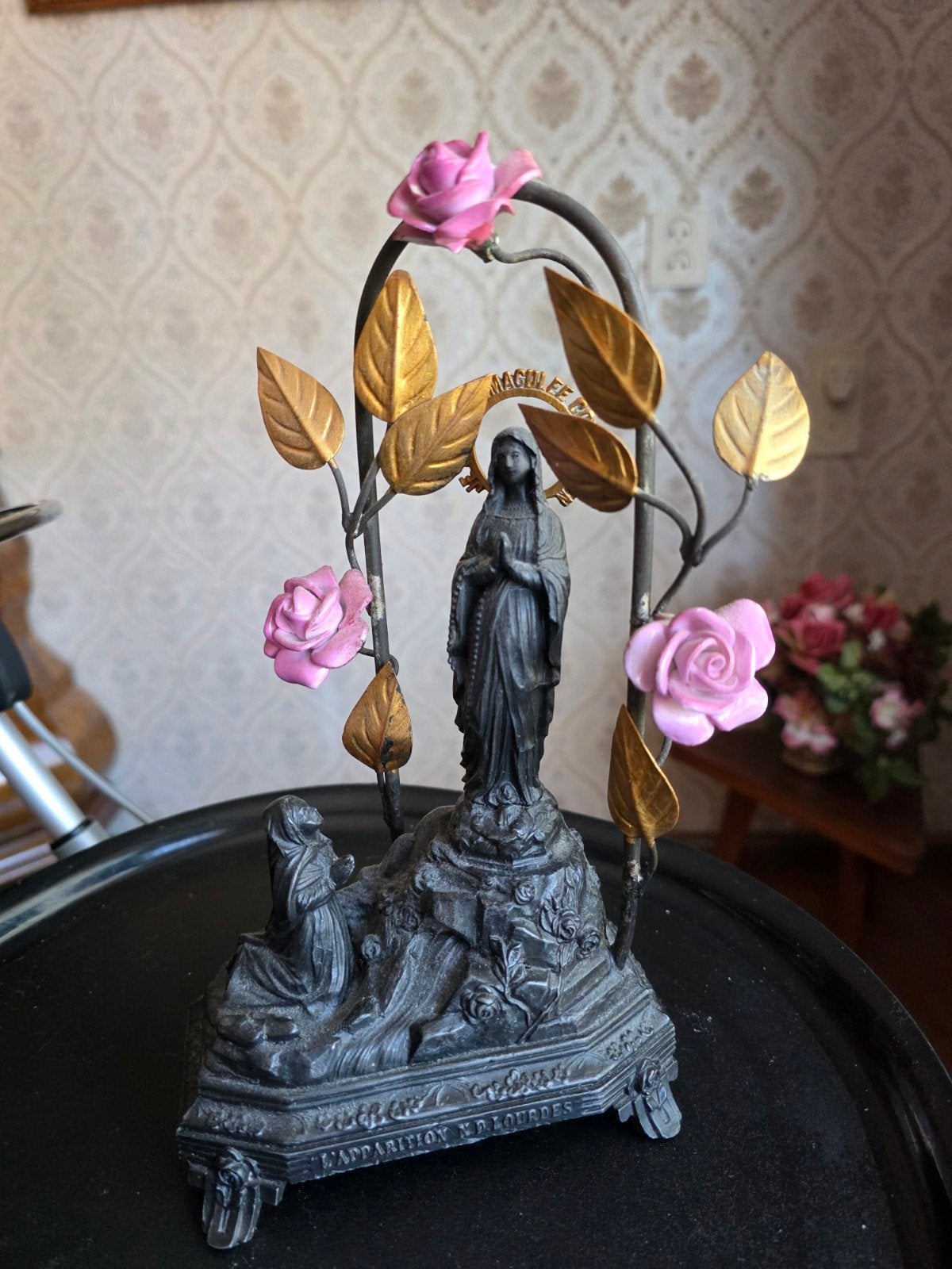 Antieke Lourdes speeldoos - Ave Maria - ca. 1930, Ophalen of Verzenden