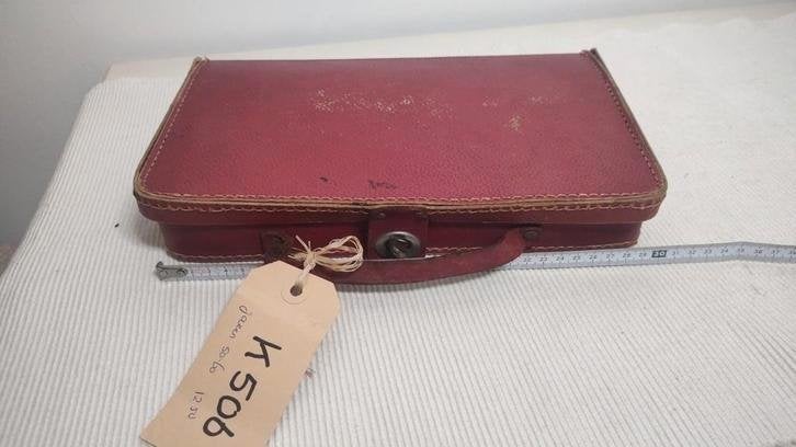 K506 VINTAGE jaren 50-60 mini koffer van geperst karton, Sieraden, Tassen en Uiterlijk, Koffers, Gebruikt, Minder dan 50 cm, Ophalen of Verzenden