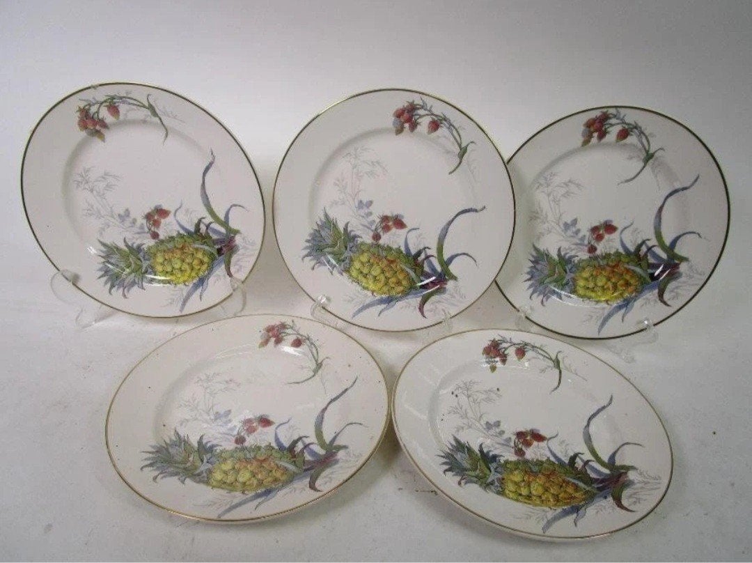5 Villeroy & Boch borden met ananas en aardbeien decor, Ophalen