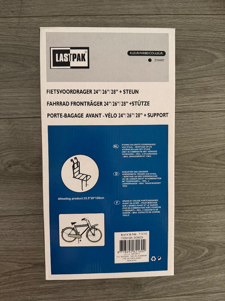 Fietsvoordrager/fietsrek zwart, Fietsen en Brommers, Fietsaccessoires | Fietsenrekken, Ophalen, Nieuw