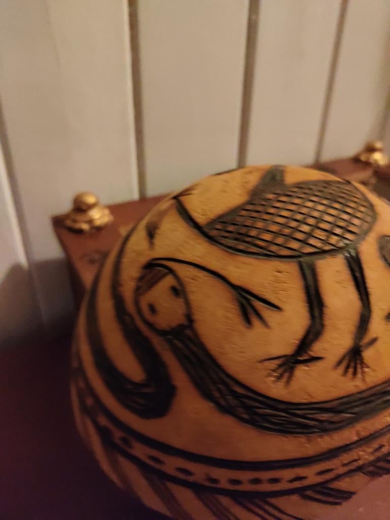 Kalebas handmade geen 2e hetzelfde door patroon, Huis en Inrichting, Ophalen of Verzenden