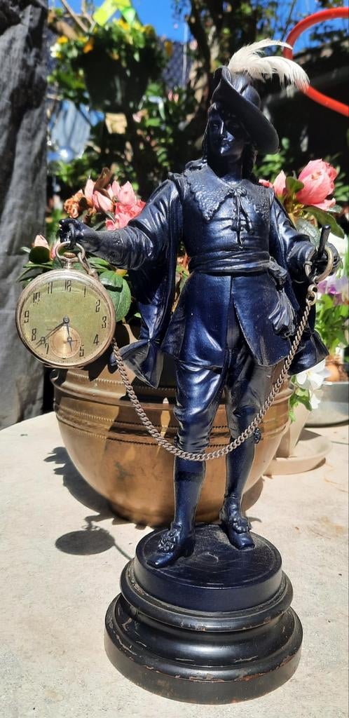 Antieke zakhorloge standaard - Figuur met zakhorloge, Ophalen of Verzenden