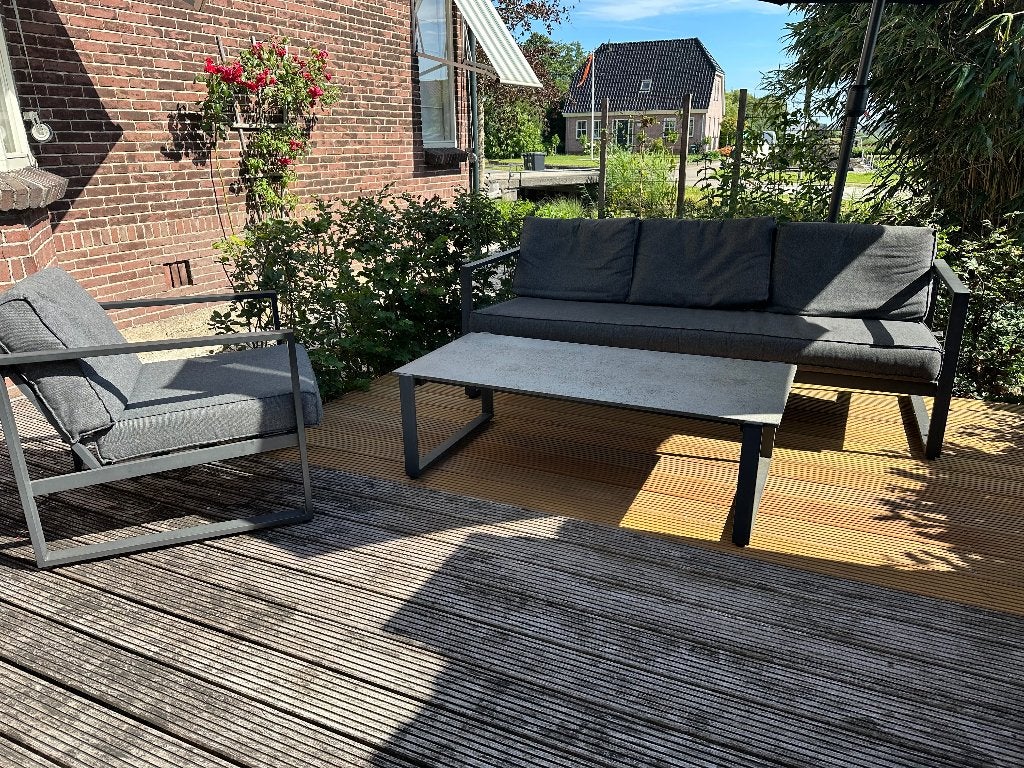 Vonge loungeset, Tuin en Terras, Ophalen, 4 zitplaatsen, Gebruikt, Aluminium