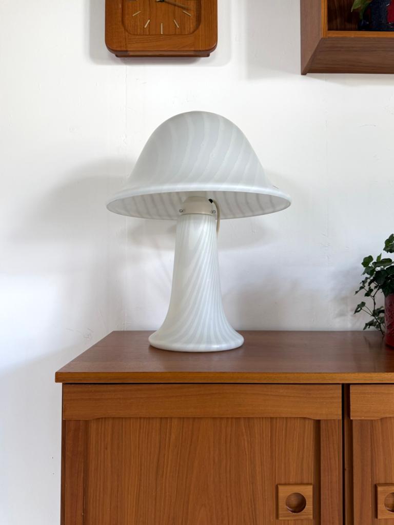 Vintage XL zebra mushroomlamp, Peill & Putzler ‘70, Ophalen of Verzenden, Zo goed als nieuw, Glas