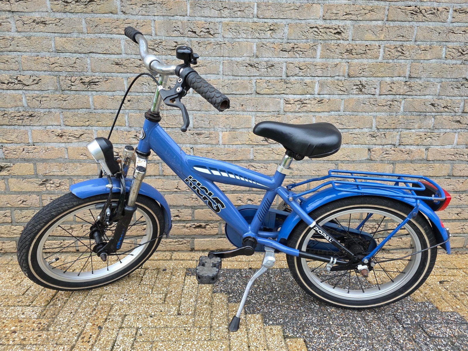Nette Popal Kicks kinderfiets - Blauw (16 inch), Ophalen, Terugtraprem, Popal, 16 tot 20 inch