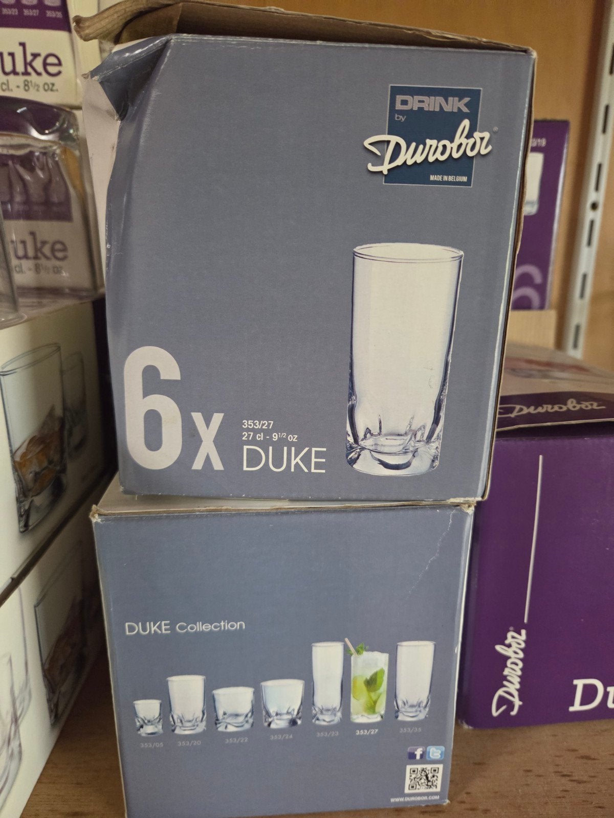 Durobor Duke longdrinkglazen 27cl - 4 dozen (23 stuks), Ophalen, Zo goed als nieuw, Overige typen