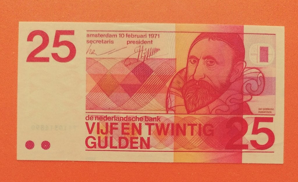 Bankbiljet 25 gulden 1971 Sweelinck. Cat. PL70.b2, Verzenden, 25 gulden, Los biljet