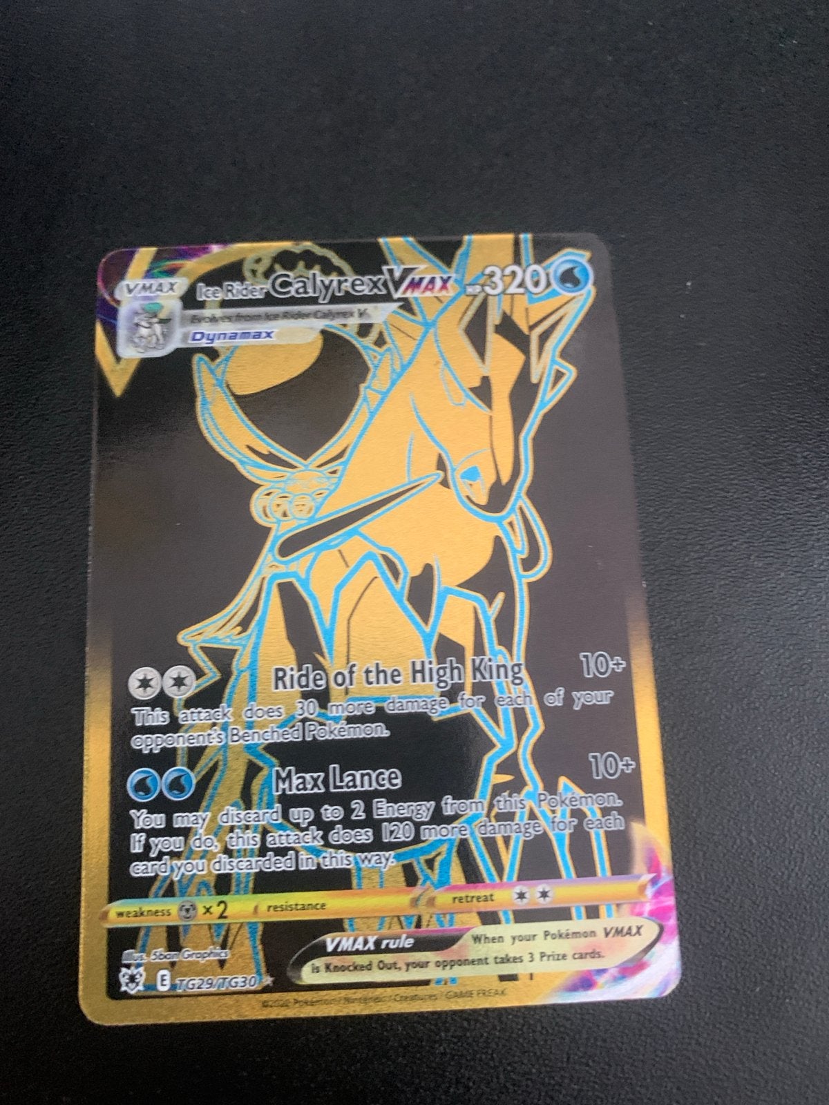 Ice Rider Calyrex VMAX (Full Art) Pokémon kaart, Ophalen, Zo goed als nieuw, Losse kaart, Foil