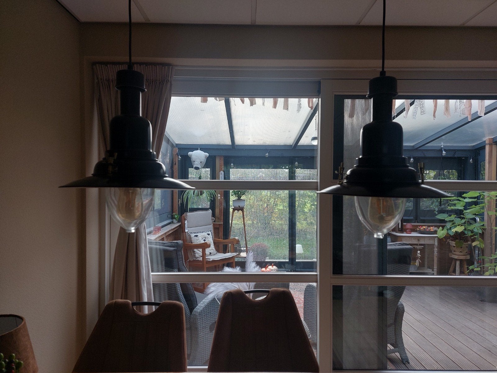 2 hanglampen, Ophalen, Gebruikt, Metaal, E27 (groot)
