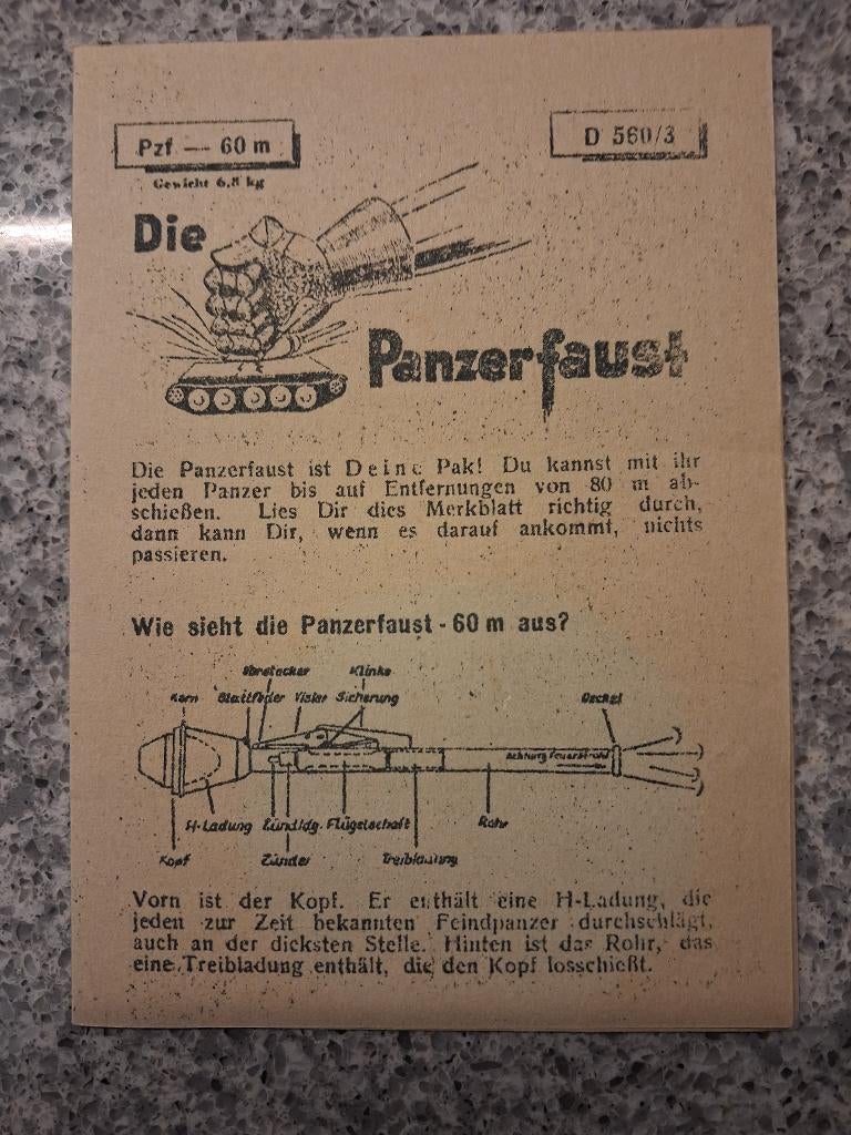 Boekje Panzerfaust 60 mtr., Verzamelen, Militaria | Algemeen, Landmacht, Boek of Tijdschrift, Duitsland, Ophalen of Verzenden