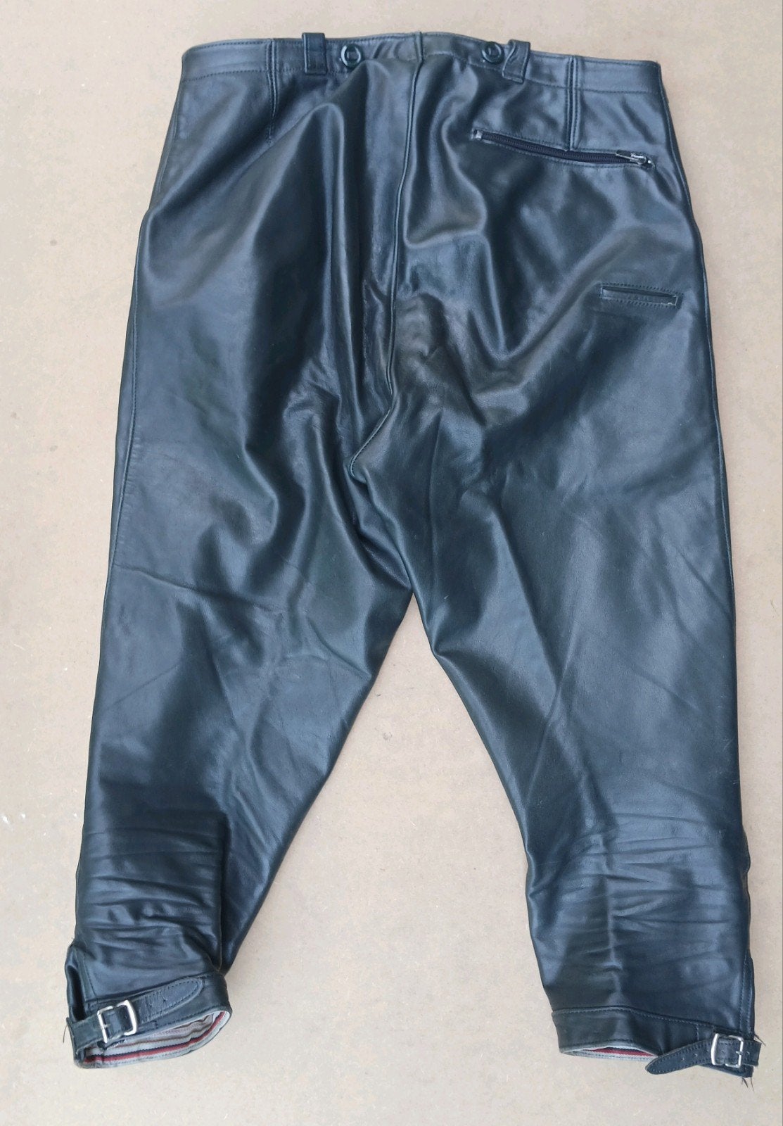 Vintage leren jaren 50 dames motor broek., Ophalen of Verzenden, Tweedehands, Dames, Broek | leer