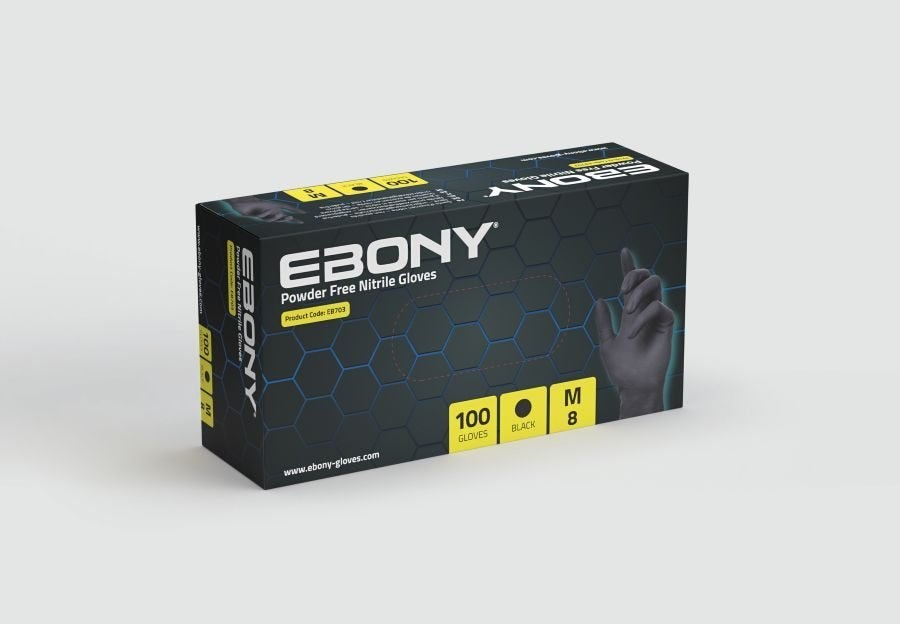 Zwarte nitril handschoenen EBONY extra dik 7 gram (10x100), Verzenden, Nieuw