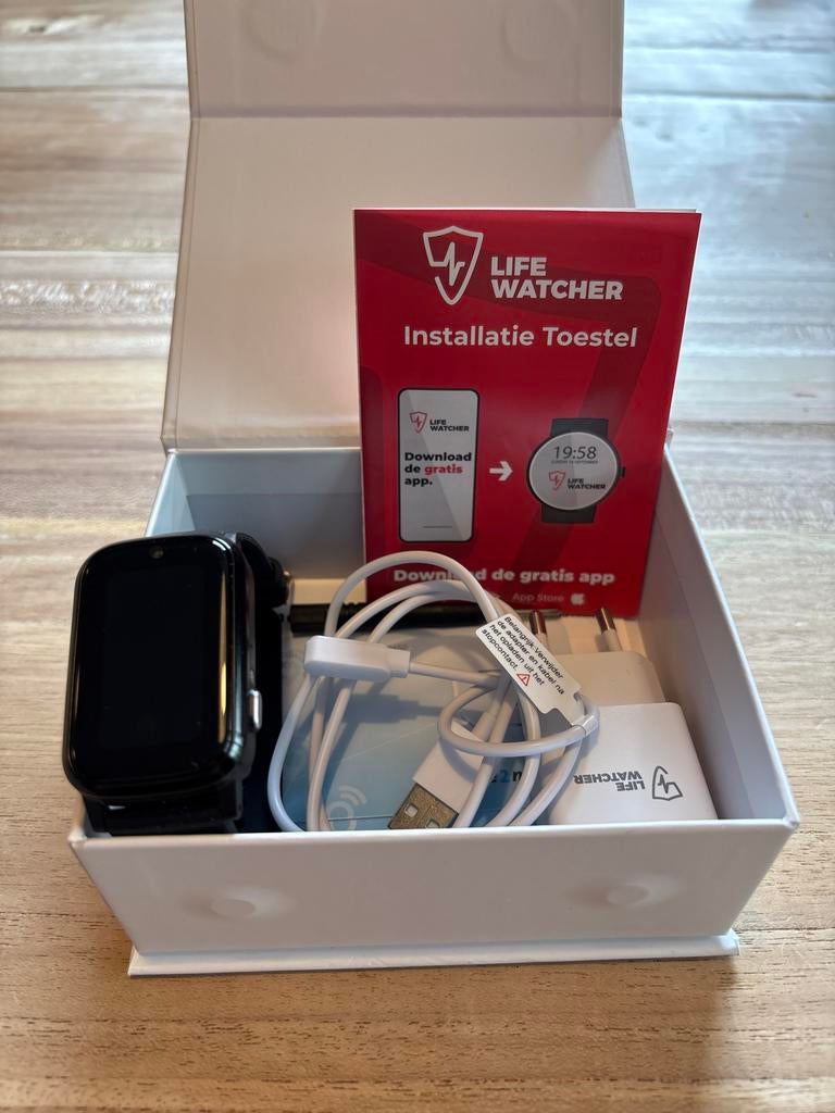 LifeWatcher Smartwatch - Zwart, Zo goed als nieuw, Hartslag, Zwart, Ophalen of Verzenden, Zo goed als nieuw