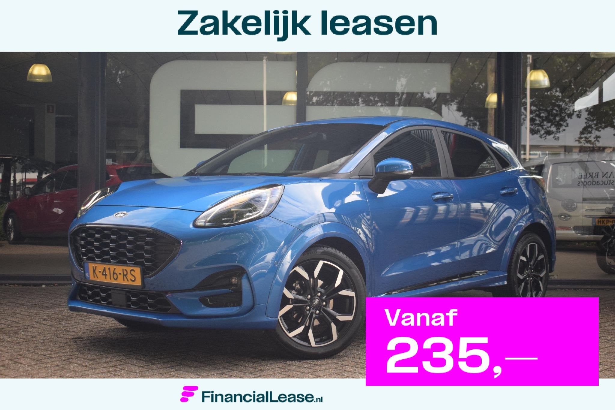 Ford Puma 1.0 155PK Hybrid ST-Line X met B&O|CAMERA|NAVIGATI, Voorwielaandrijving, Euro 6, Blauw, Leder en Stof