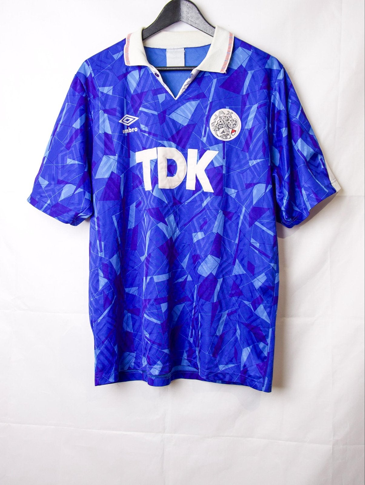 Vintage Ajax TDK Umbro Shirt Blauw Maat L, Maat L, Ophalen of Verzenden, Zo goed als nieuw, Shirt
