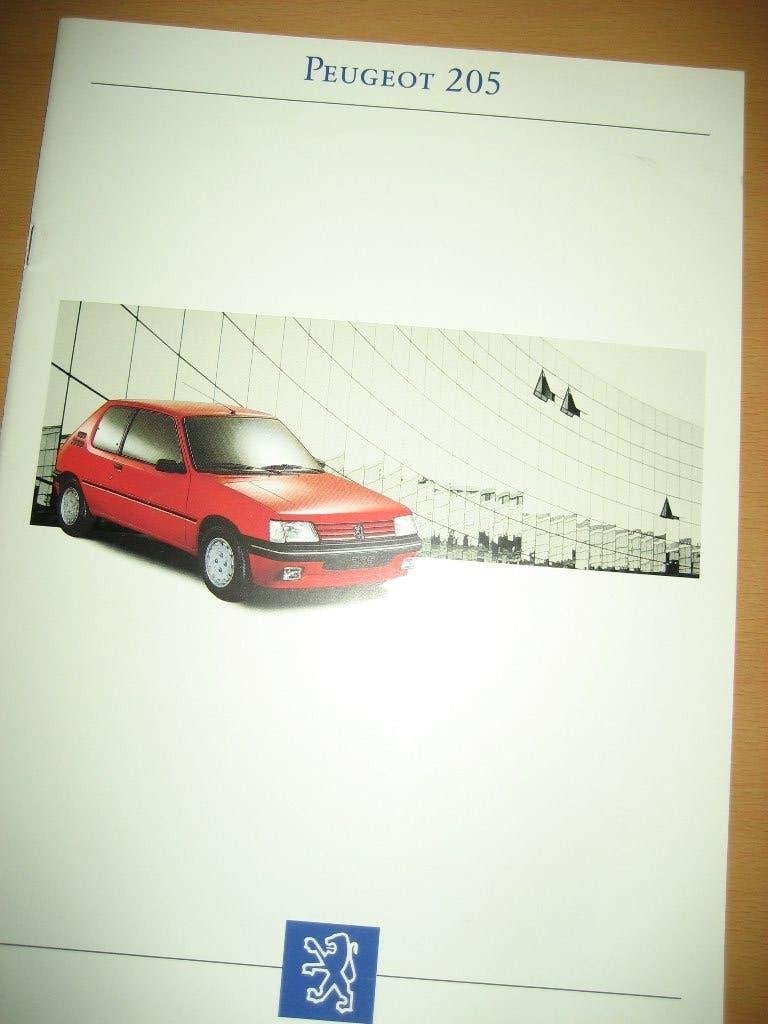 Peugeot 205 o.a. GTI en Cabriolet 1993 folder brochure, Ophalen, Zo goed als nieuw, Peugeot