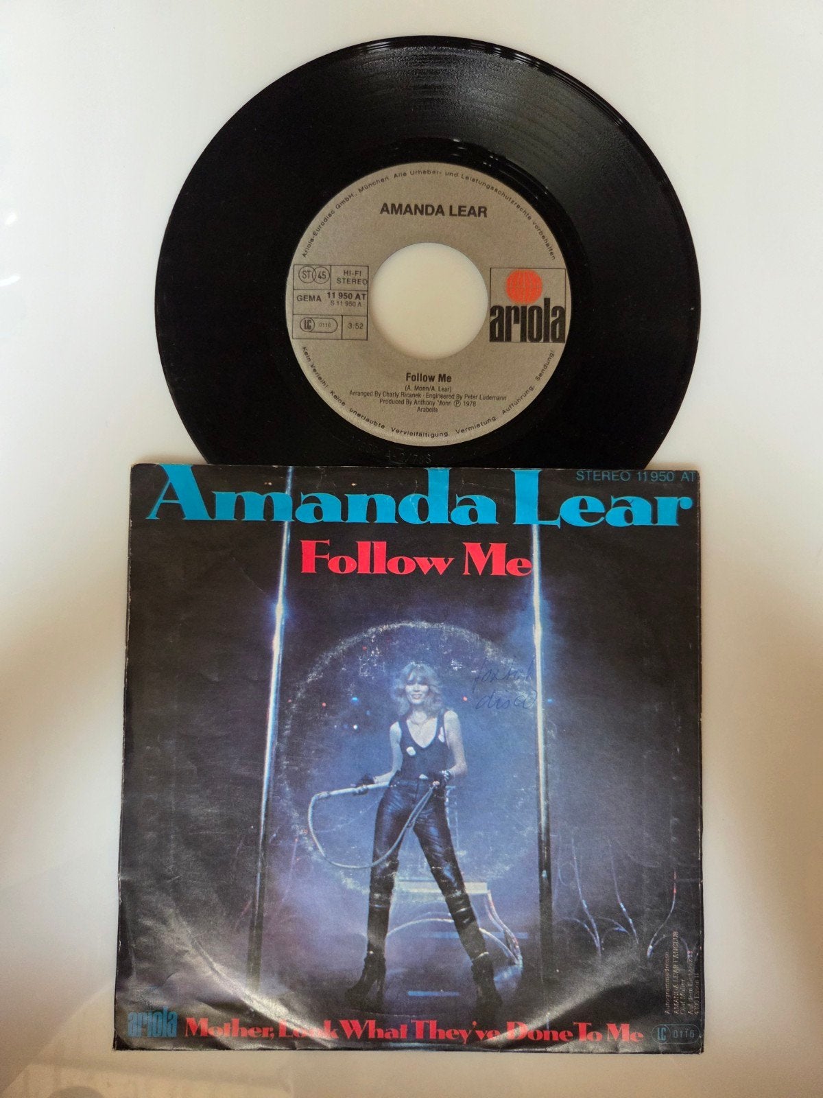 Amanda Lear - Follow me, Cd's en Dvd's, Ophalen of Verzenden, Gebruikt, 7 inch, Pop