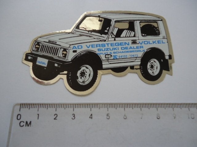 sticker oud Suzuki SJ Samurai oldtimer Volkel Ad Verstegen, Verzenden, Zo goed als nieuw, Bedrijf of Vereniging