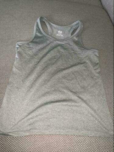 H&m sportshirt sporttop 110 116 grijs grijze, Kinderen en Baby's, Kinderkleding | Maat 110, Verzenden, Zo goed als nieuw, Meisje