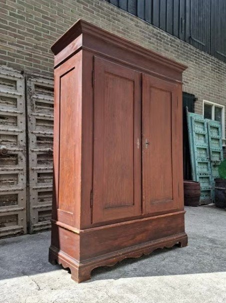 Oude Antieke Linnenkast Garderobekast Kledingkast Kast, Antiek en Kunst, Ophalen of Verzenden