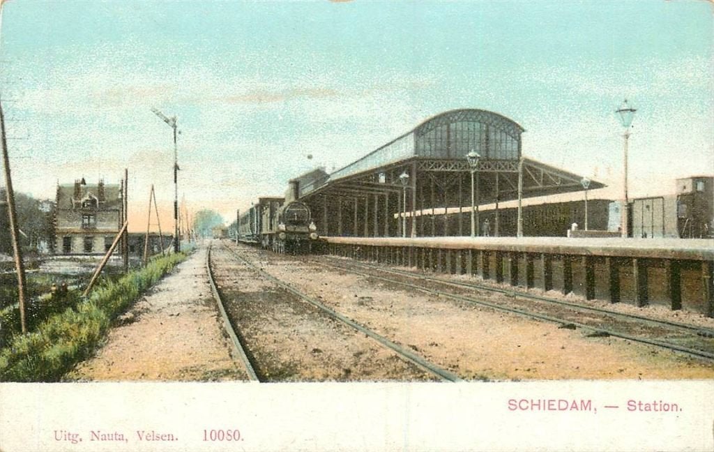 388-509-029 Schiedam Station, Verzenden, Voor 1920, Zuid-Holland