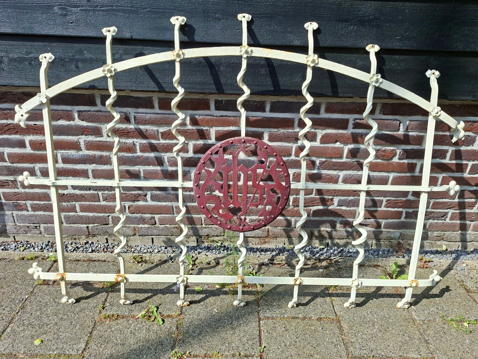 Antiek gesmeed ijzeren sierrooster 160x108 cm, Ophalen