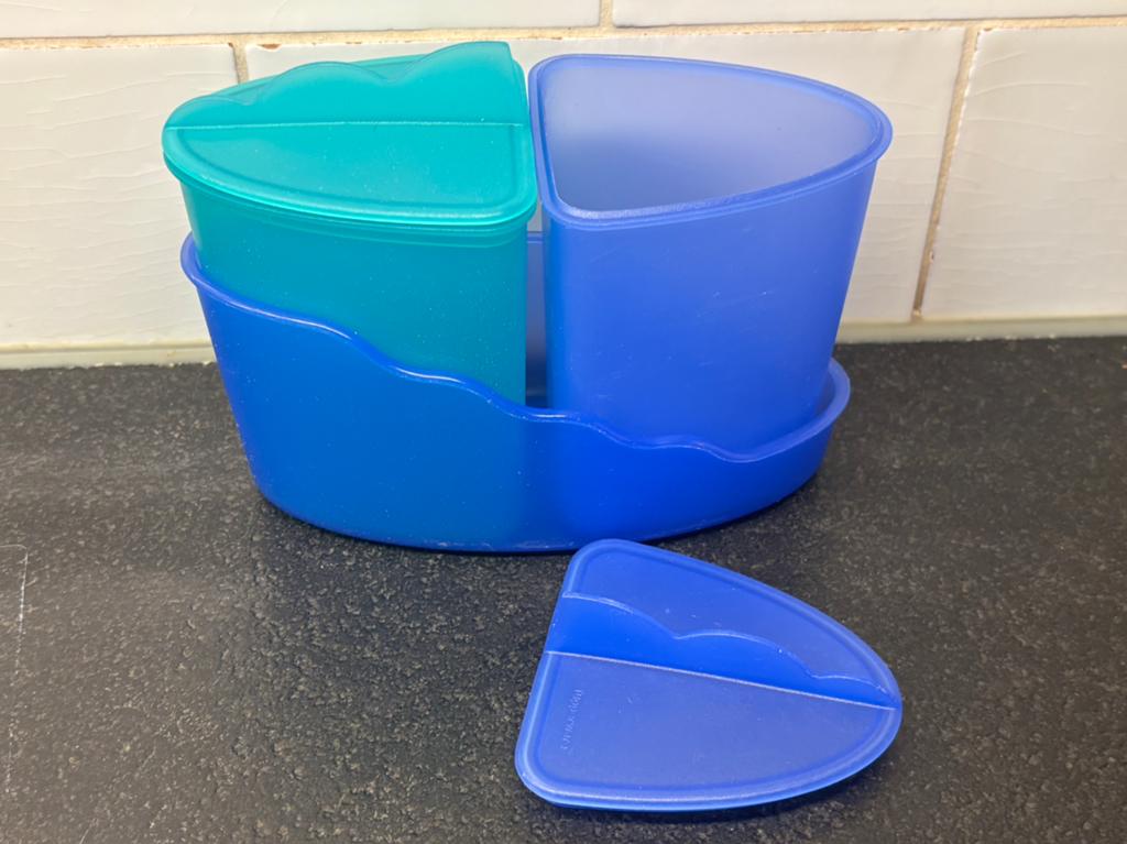 Tupperware houder bussen jungle trendy roomstel strooibus, Ophalen of Verzenden, Zo goed als nieuw, Groen, Overige typen