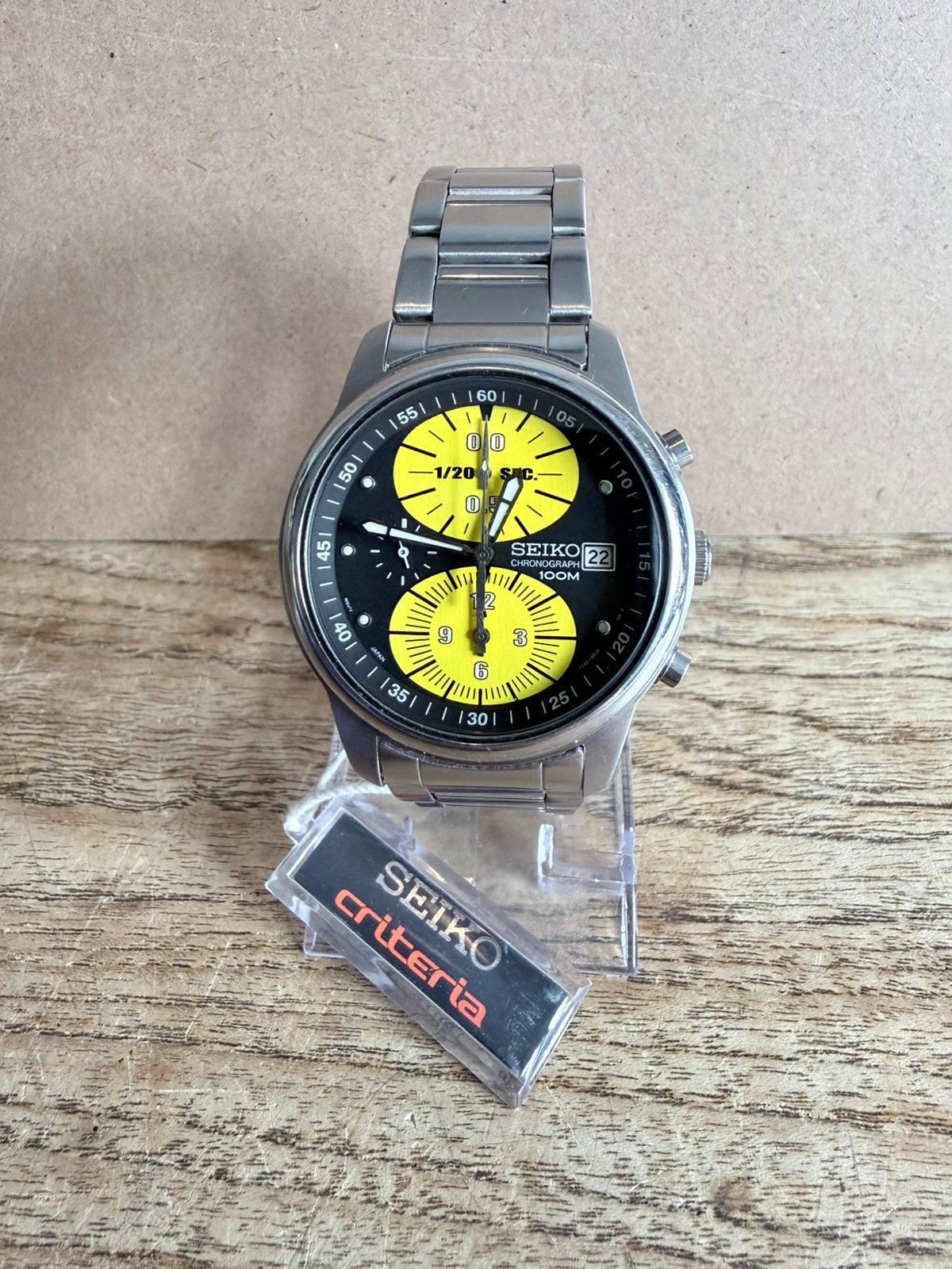 Nieuwe ongedragen Seiko 7T92 chrono te koop., Ophalen of Verzenden, Waterdicht, Nieuw, Zwart