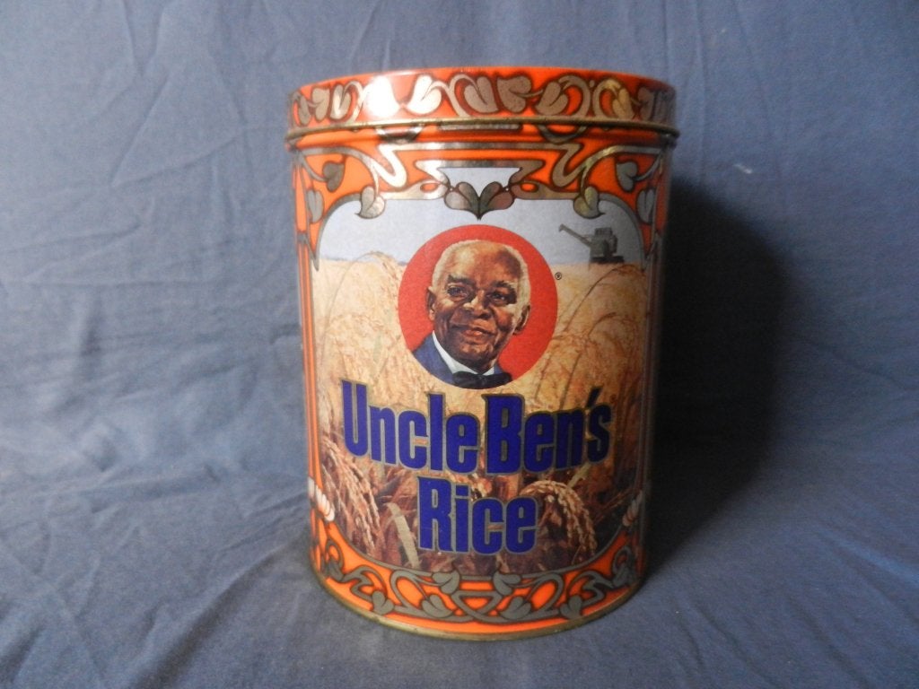 Cilindrisch blikken voorraadblik Uncle Ben's rice jaren 80, Ophalen of Verzenden, Zo goed als nieuw, Overige, Overige merken