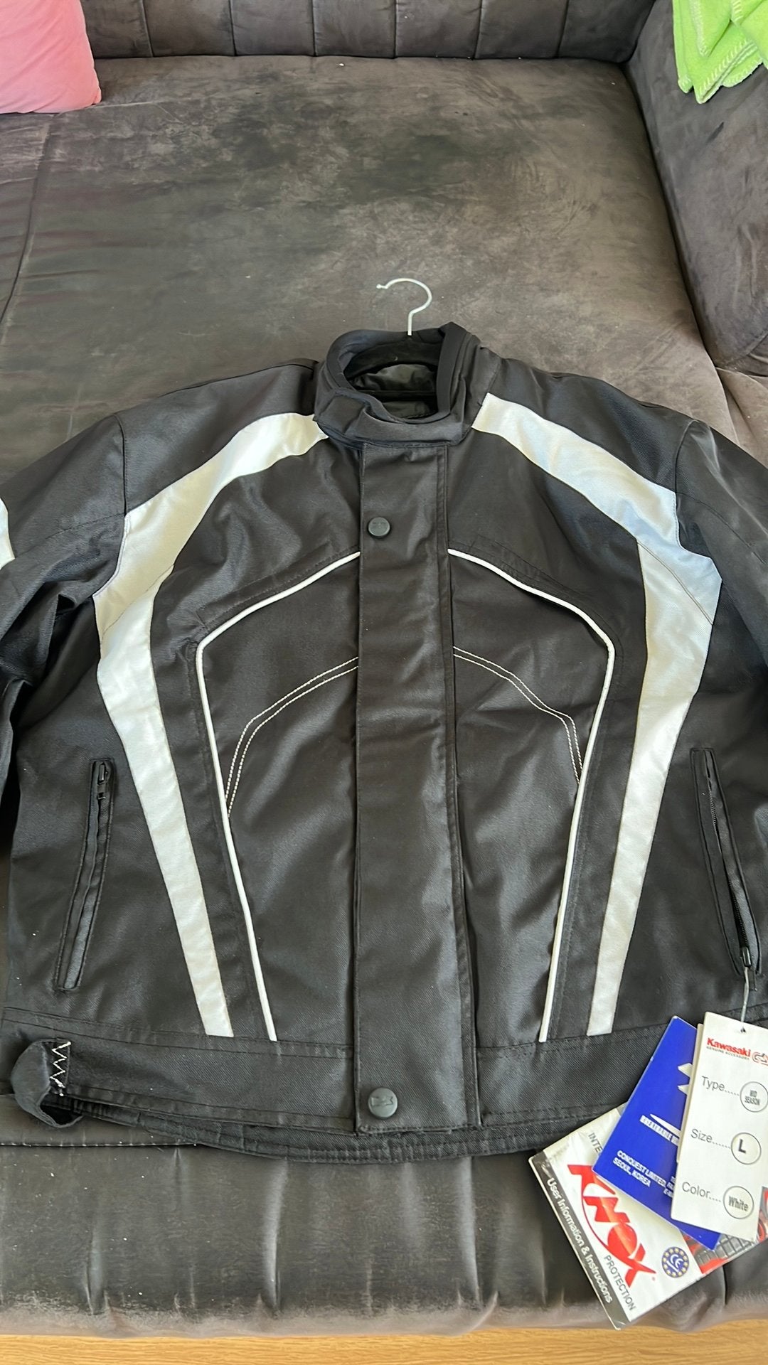Kawasaki Genuine Accessory Mid Season Motorjas – Maat L  Wit, Motoren, Ophalen, Nieuw met kaartje, Dames, Jas | textiel