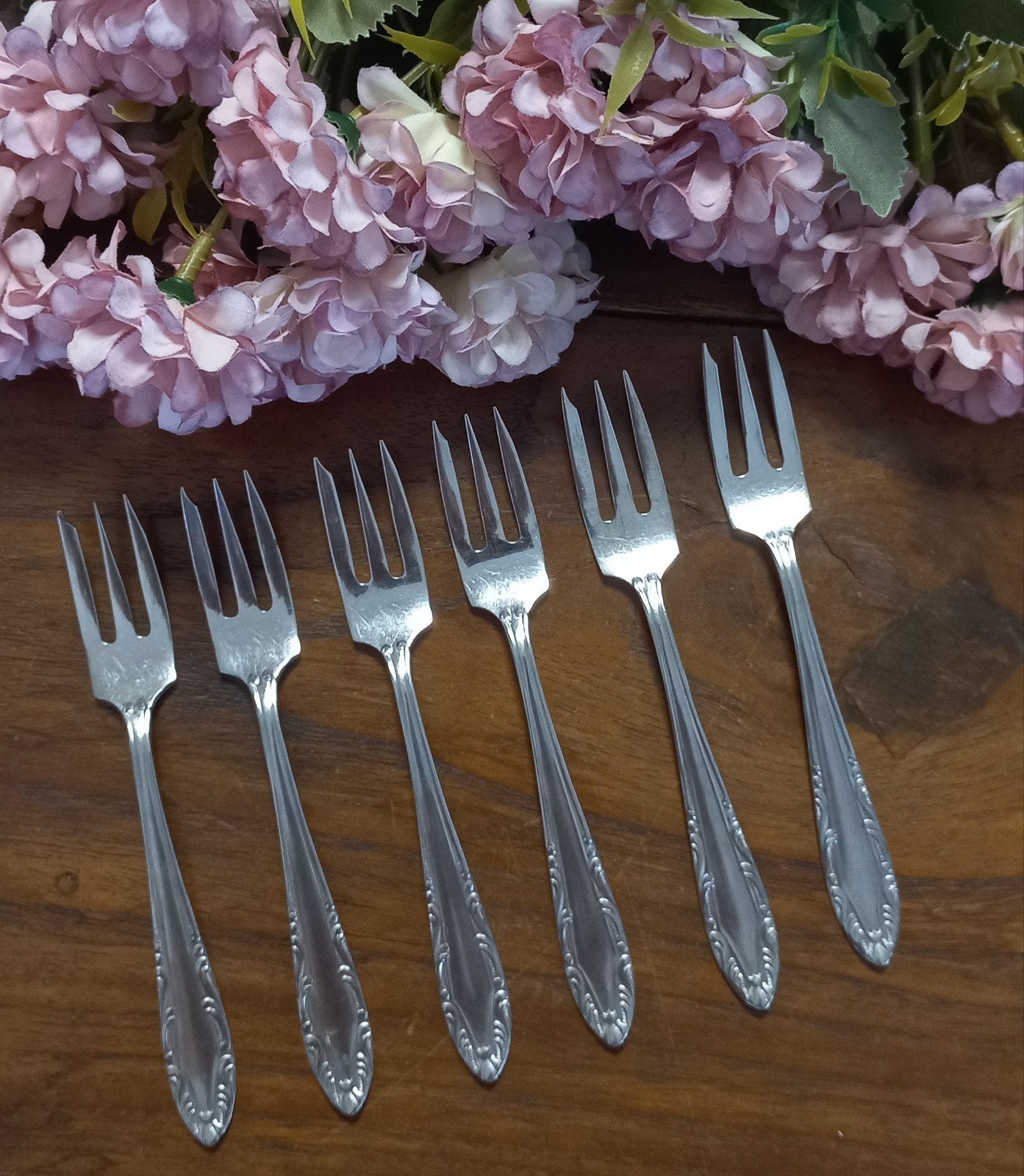 Set van 6 brocante gebaksvorkjes, Sola Massive, nr. 970, Ophalen of Verzenden