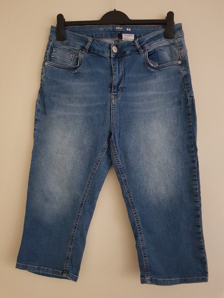 Spijkerbroek / driekwartbroek dames -- maat 44 -- MS Mode, Blauw, Ophalen of Verzenden, Zo goed als nieuw, MS Mode