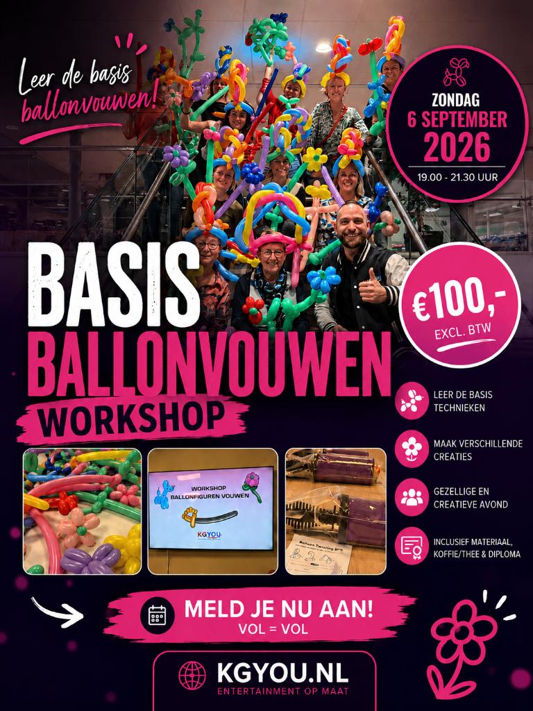 Ballonvouwen workshop, Diensten en Vakmensen, Cursussen en Workshops, Hobby of Vrije tijd