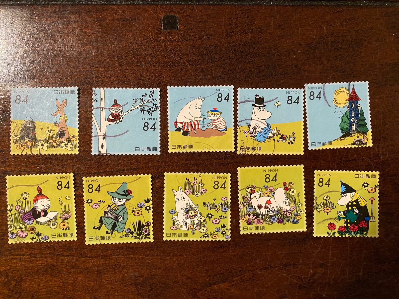 Japan Moonin serie 10 stuks compleet, Postzegels en Munten, Postzegels | Volle albums en Verzamelingen, Ophalen of Verzenden, Buitenland