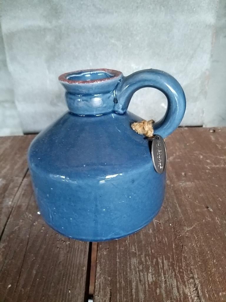 blauwe kan, Gebruikt, Blauw, Ophalen of Verzenden, Glas