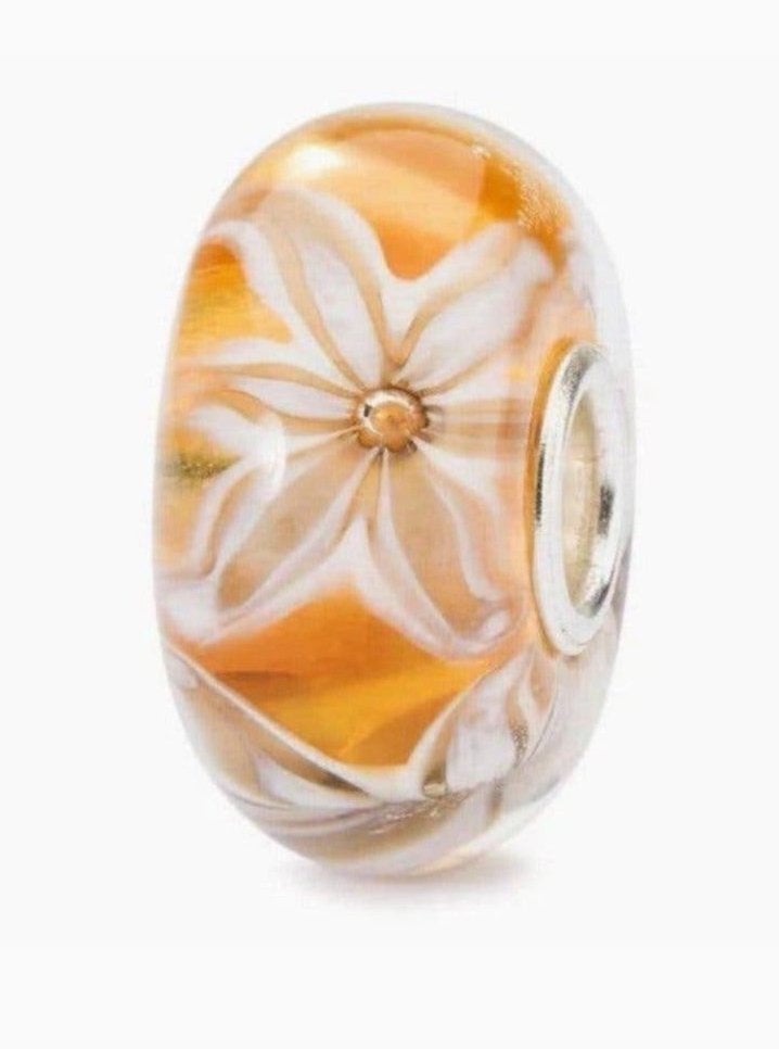 Prachtige Trollbeads glaskraal ‘Zwierlijke bloemen’, Sieraden, Tassen en Uiterlijk, Glas of Kristal, Nieuw, Ophalen of Verzenden