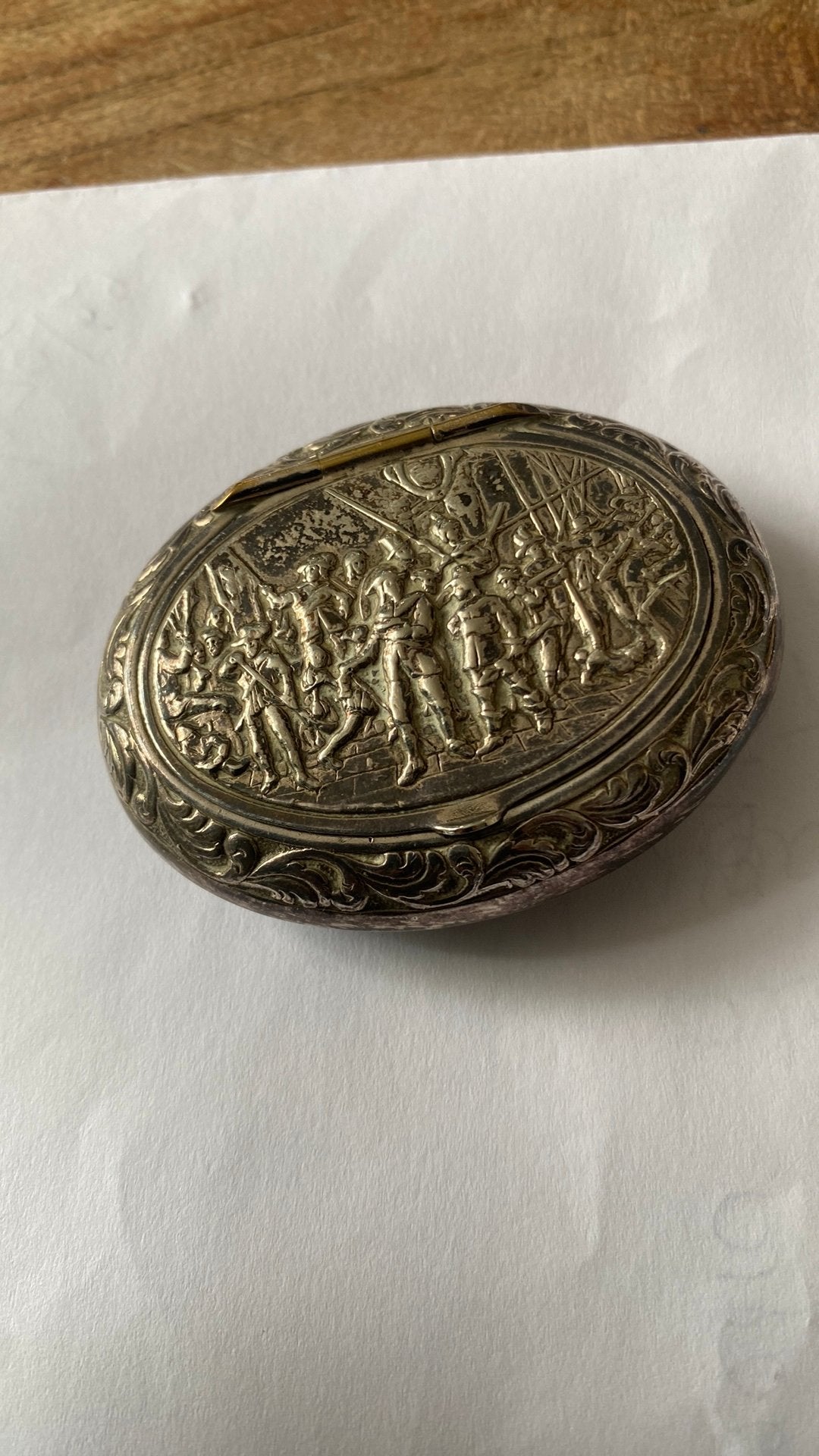 Antiek ver(zilver)de snuif, pillen , rozenkrans box, Antiek en Kunst, Curiosa en Brocante, Ophalen of Verzenden