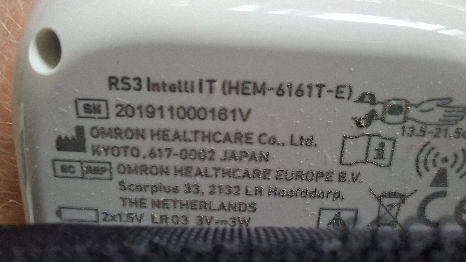 Omron RS3 Intelli IT Bloeddrukmeter (HEM-6161T-E), Ophalen of Verzenden, Zo goed als nieuw, Overige typen
