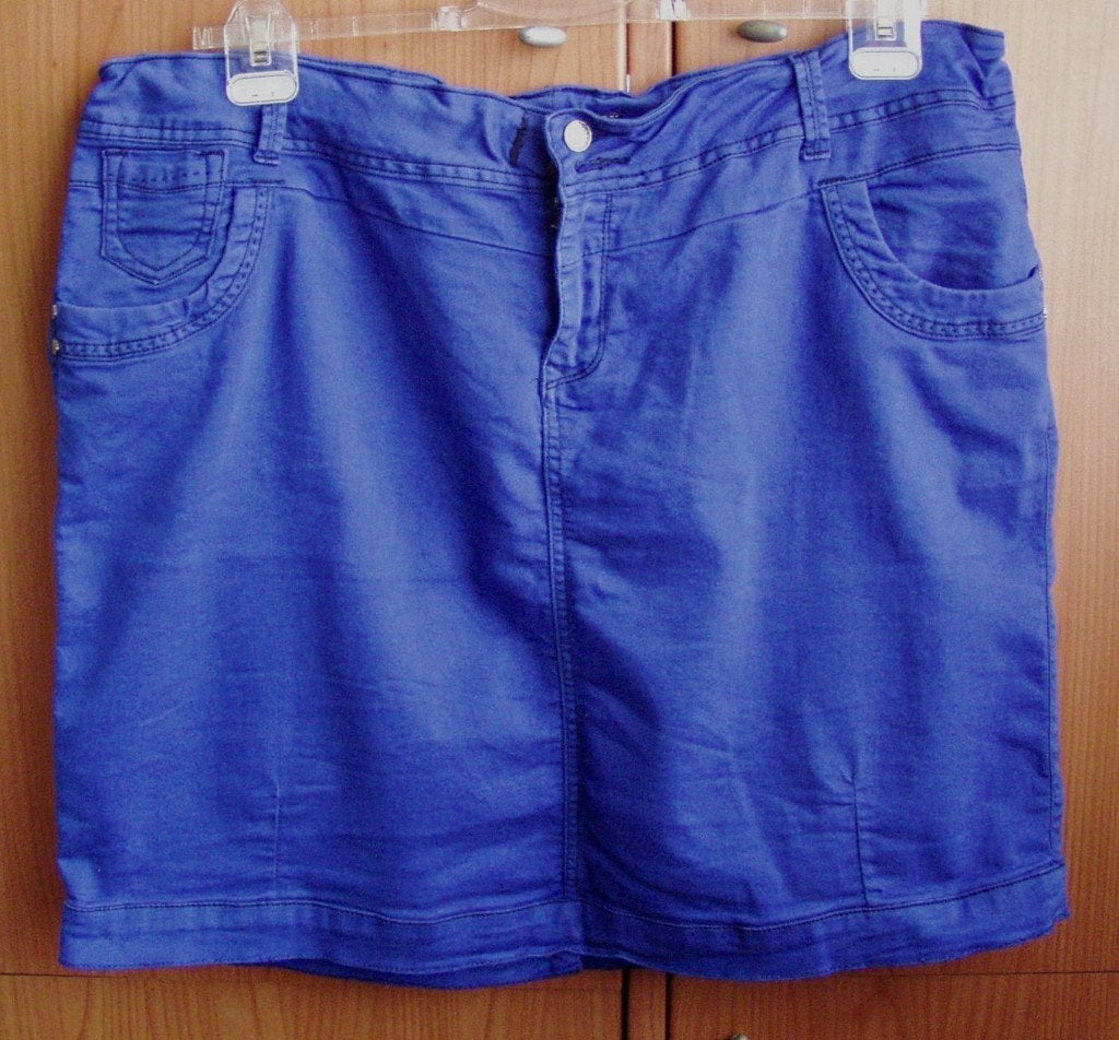 Miss Etam Fitt Original spijkerrok, spijker rok, maat 50-52, Maat 46/48 (XL) of groter, Zo goed als nieuw, Boven de knie, Verzenden