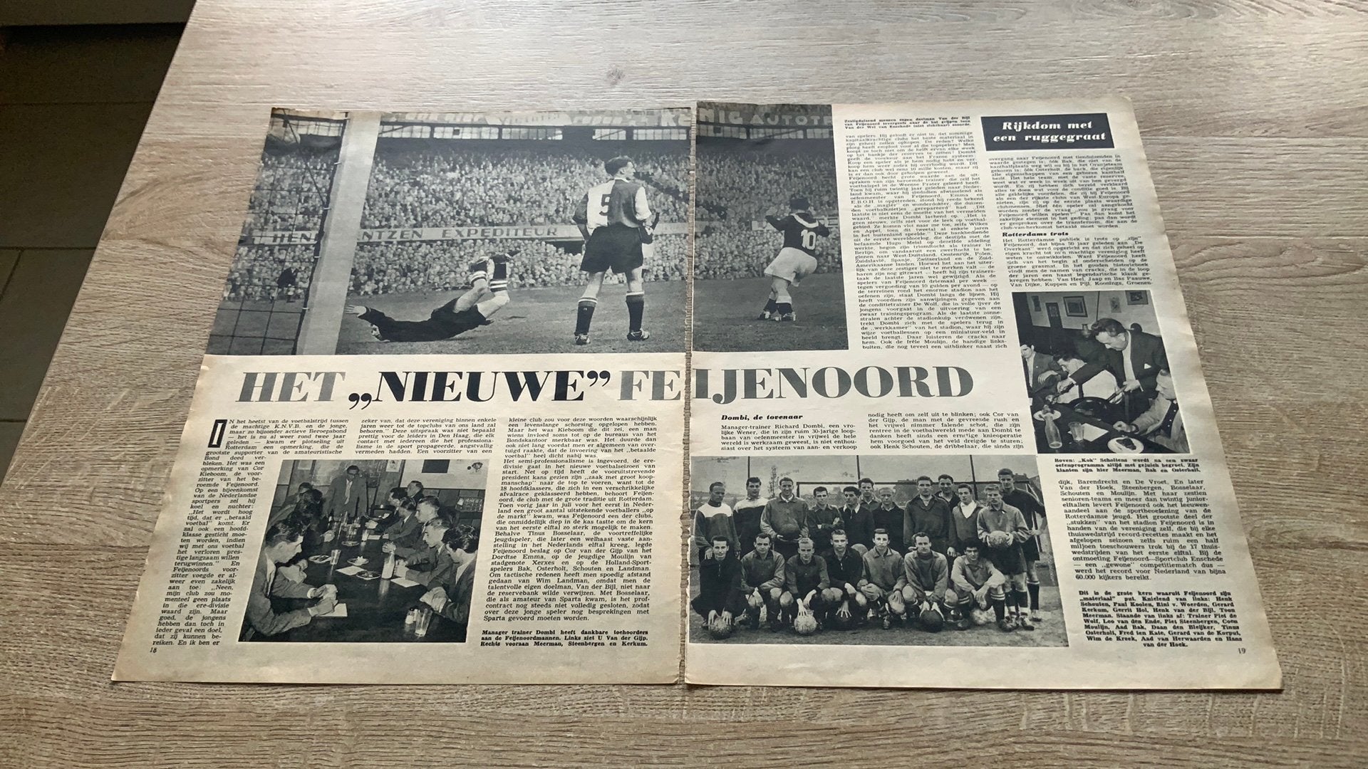Het "Nieuwe" Feijenoord - oud artikel uit 1956, Ophalen of Verzenden, 1960 tot 1980, Nederland, Knipsel(s)