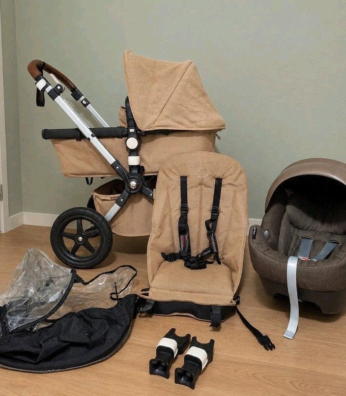Bugaboo Cameleon 3 Saharah met Cybex autostoel, Kinderen en Baby's, Ophalen, Bugaboo, Zo goed als nieuw, Combiwagen